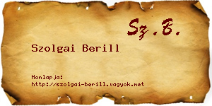 Szolgai Berill névjegykártya